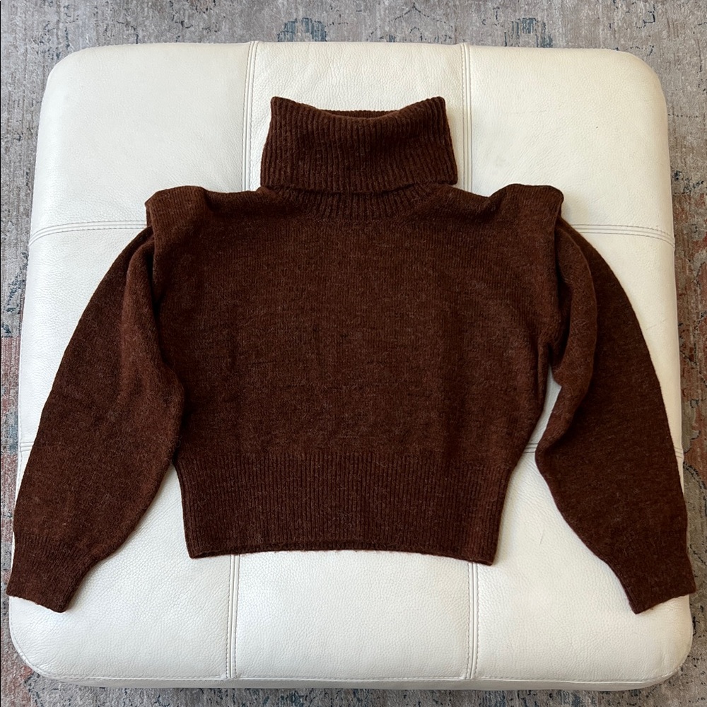 Mango Deep Brown Turtleneck Sweater